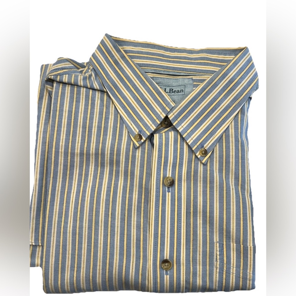 L.L. Bean Men’s Cotton Shirt Button Up Sz XL Reg Striped Traditional Fit